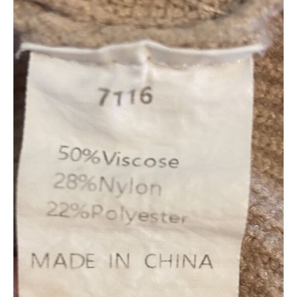 BTFBM Sweater Beige Camel Tan Mock Neck Half Zip Long Sleeve Knit Size L Neutral - Picture 6 of 9